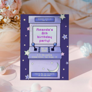 Invitation Jote Retro Anniversaire de enfant de jeu Arcade