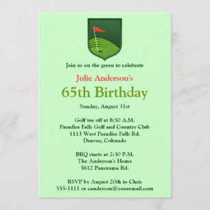 Invitation jouante au golf d'anniversaire de golf