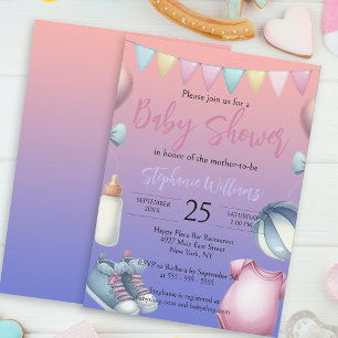 Invitation Jouer Adorable Pastel Essentials Baby shower