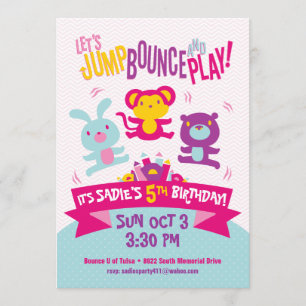 Invitation Jouer au rebondissement gonflables Anniversaire