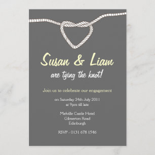 Invitation Jouer avec le Knot Engagement Party - jaune et gri