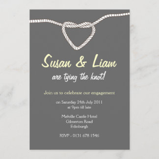 Invitation Jouer avec le Knot Engagement Party - jaune et gri