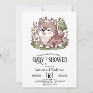 Invitation Jouer Baby shower de loup de charme