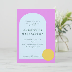 Invitation Jouer Bright Pastel Colorful Graduation Party