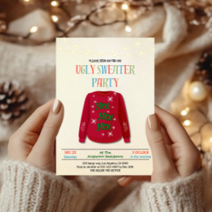 Invitation Jouer Doux moche fête de Noël - Fun Holiday