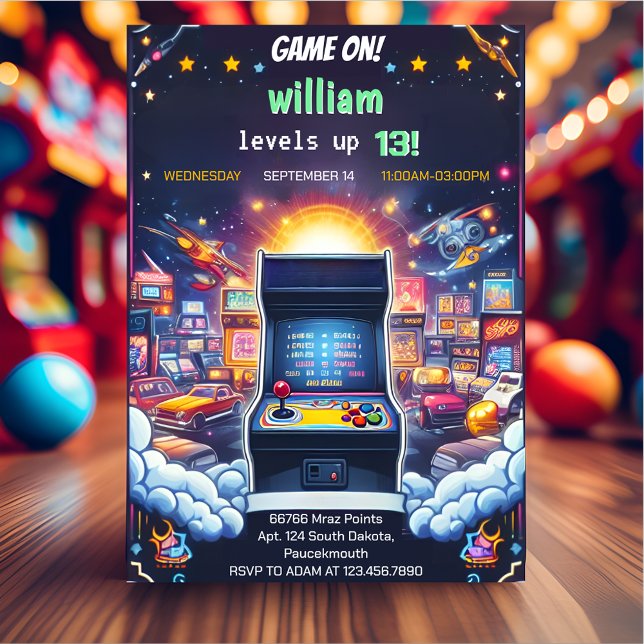 Invitation Jouer Garçon Cool Enfants Niveau de jeu jusqu'à 13 (Créateur téléchargé)