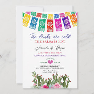 Invitation Jouer Le Knot Cactus Fiançailles Floral Fiesta