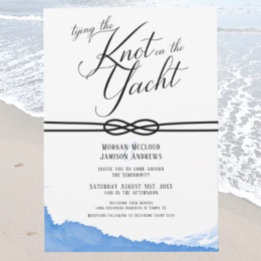 Invitation Jouer le noeud sur la Yacht Ocean Blue Watercolor
