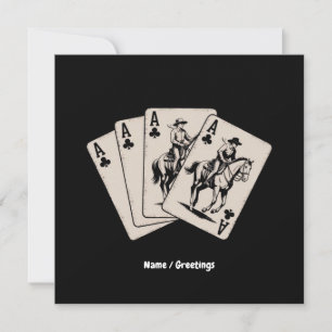 Invitation Jouer Poker-Card Western Country Girl tendance