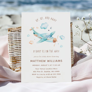 Invitation Jouet avion de voyage Garçon Baby Shower