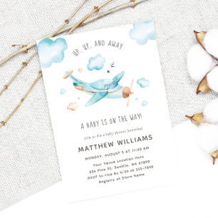 Invitation Jouet avion de voyage Garçon Baby Shower