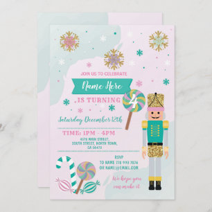 Invitation Jouet de noce pour fêter l'anniversaire Mint rose