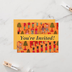 Invitation Jouet de Noël Enfants Vintages Jouer