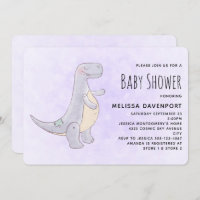Jouet Dinosaure gris mou Baby shower d'aquarelle