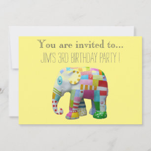 Invitation Jouet éléphant fête d'anniversaire pour bébé ou to