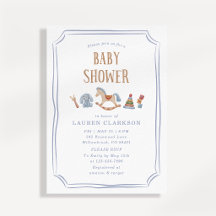 Jouets Aquarelle Cheval à Bascule Baby Shower Garç