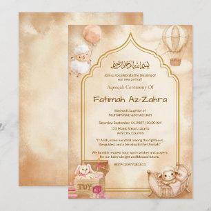 Invitation Jouets & Arche de mosquée Islamique Aqeeqah & Baby
