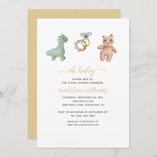 Invitation Jouets bébé BOHO Neutral Oh Baby shower