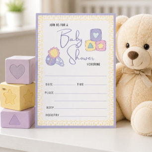 Invitation Jouets de bébé colorés Remplir pour la baby show