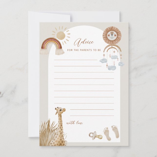Invitation Jouets de Bohême Giraffe Soleil Conseils pour les  (Devant)