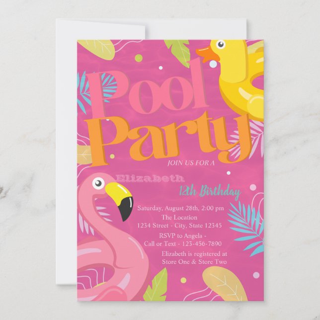 Invitation Jouets de fête tropicale pour anniversaire  (Devant)
