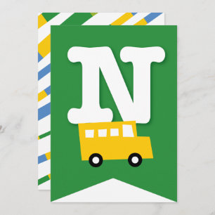 Invitation Jouets de garçons Transport Bonne bannière de fête