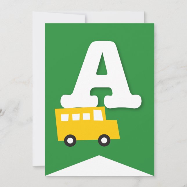 Invitation Jouets de garçons Transport Bonne bannière de fête (Devant)