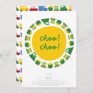 Invitation Jouets de garçons Transport Bonne bannière de fête