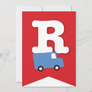 Invitation Jouets de garçons Transport Bonne bannière de fête