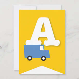 Invitation Jouets de garçons Transport Bonne bannière de fête