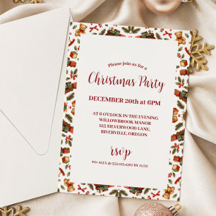 Invitation Jouets de Noël de conte de fées vintage fantaisist