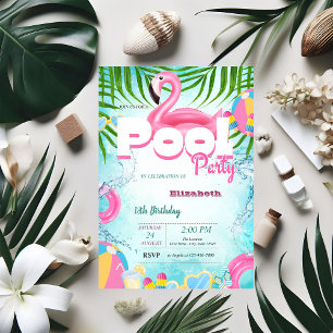 Invitation Jouets de piscine Fête d'anniversaire d'été