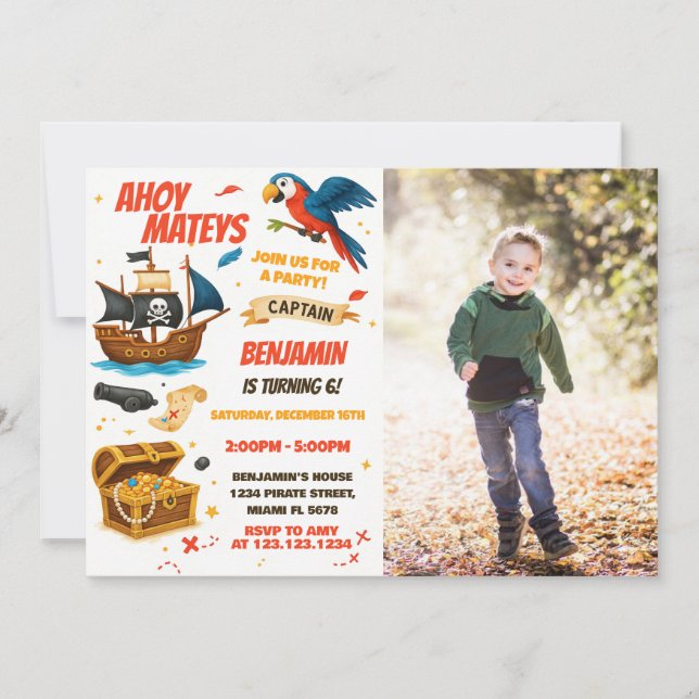 Invitation Jouets modifiables Filles Chasse au trésor Thème (Devant)