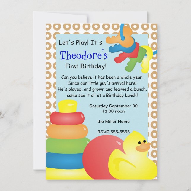 Invitation Jouets nostalgiques classiques (Devant)