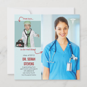 Invitation Jouets pour le vrai Docteur Médicale Graduation