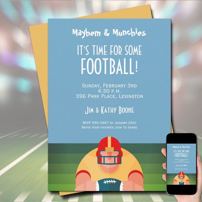 Invitation Joueur américain de football (Order as an INSTANT DOWNLOAD to send digitally or order PRINTED invitations or both!)