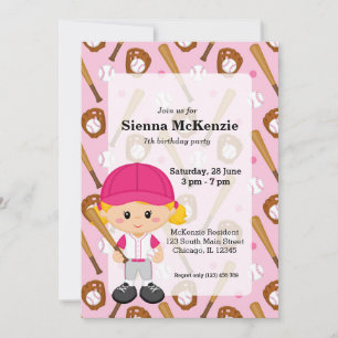 Invitation Joueur de baseball