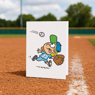 Invitation Joueur de baseball attrapant une balle en plein pl