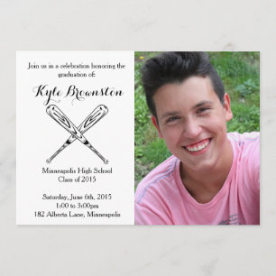 Invitation Joueur de baseball Graduation Party Photo Invitati
