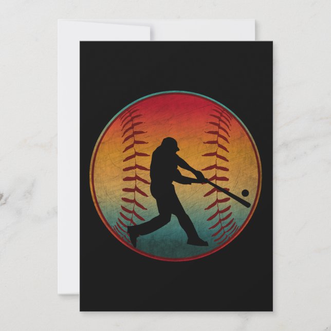 Invitation Joueur de baseball vintage (Devant)