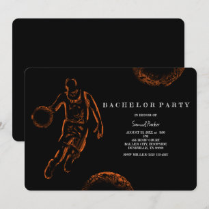 Invitation Joueur de basket-ball Bachelor / Sports de fête d'