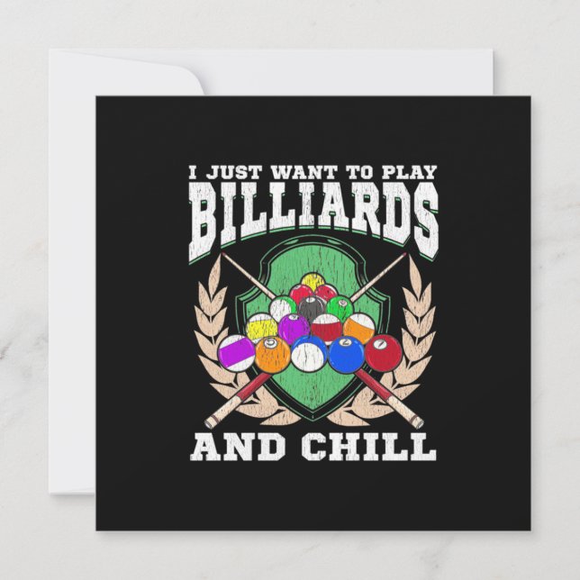 Invitation Joueur de billard | Jouer Billard Et Chaleur (Devant)