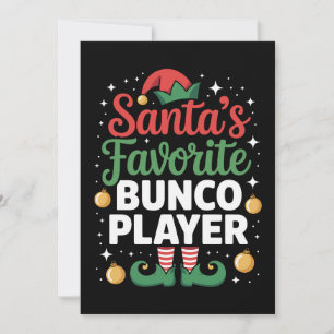 Invitation Joueur de Bunco préféré du Père Noël Noël Xmas