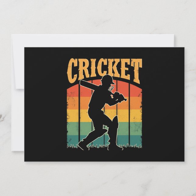 Invitation Joueur de cricket sportif - Le jeu des Gentlemans (Devant)