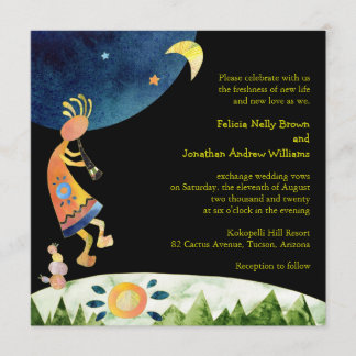 Invitation Joueur de fluides Kokopelli Mariage du sud-ouest