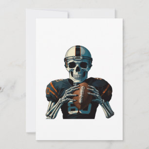 Invitation Joueur de football américain vintage Squelette drô