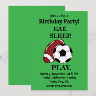 Invitation Joueur de football Coach Fête d'anniversaire