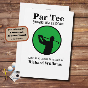 Invitation Joueur de golf à la retraite