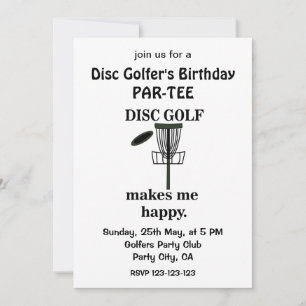 Invitation Joueur de golf disc Golfers Anniversaire Disc Golf