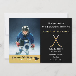 Invitation Joueur de hockey Classe de graduation photo de 202